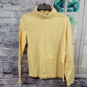 izod women's yellow turtleneck long sleeve top large